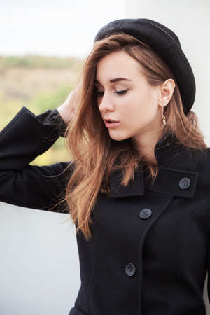 beautiful girl in nature. Makeup and Hairstyle