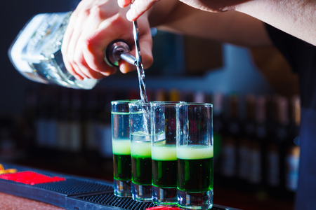 alcohol drink on bar. cocktailの写真素材