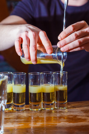 alcohol drink on bar. cocktailの写真素材