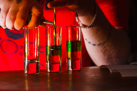 alcohol drink on bar. cocktailの写真素材