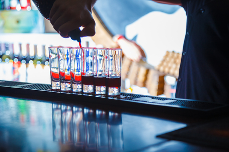 alcohol drink on bar. cocktailの写真素材