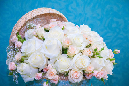 bouquet of flowers white roseの写真素材