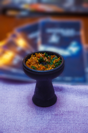 the embers in the bowl of the hookah. close-upの写真素材