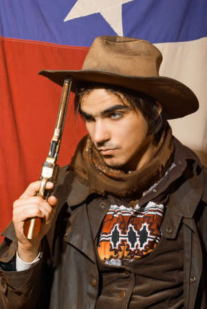handsome man in cowboy clothesの写真素材