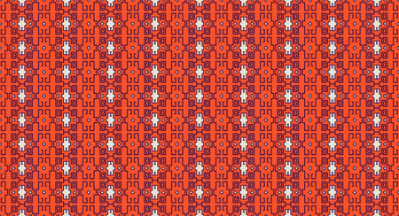 Red Ajrak Pattern, Vector Illustration