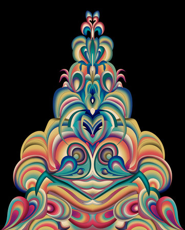 repeats multi colored decorated hand drawn rendered traced ornamental all over base background pattern geometrical texture border ethnic tribal creative designの写真素材