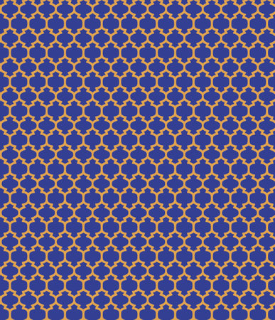 Turkish Mosque Window Vector Seamless Pattern. Ramadan mubarak muslim background. Traditional ramadan kareem mosque pattern with gold grid mosaic. Islamic window grid design of lantern shapes tiles.の写真素材