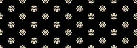 Abstract line shape flowers geometric motif basic pattern continuous background. Oriental style...
