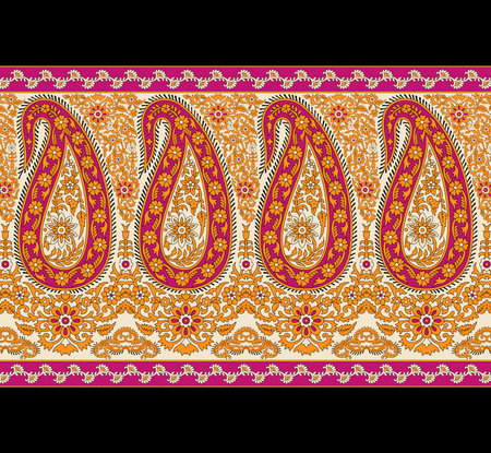 multi colored decorated hand drawn rendered traced embraided ornamental all over base background repeat pattern geometrical texture border ethnic tribal creative designの写真素材