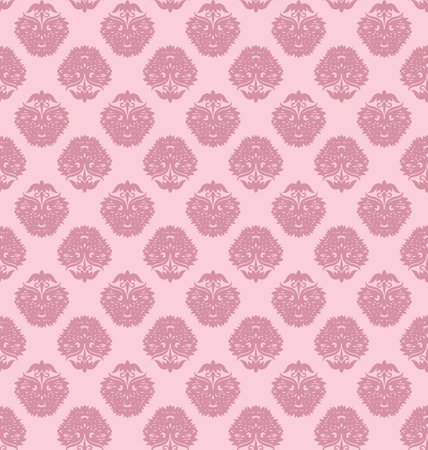 Blue, pink and white seamless pattern with mandala ornament. Traditional Arabic, Indian motifs. Great for fabric and textile, wallpaper, packaging or any desired idea.の写真素材