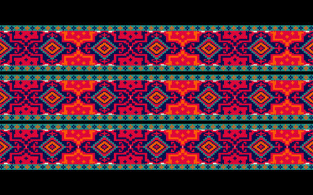 Block print Pattern and batik print Pattern. Geometric motif textured background.の写真素材