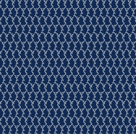 Cute small paisley abstract drop shapes motif pattern continuous background. Modern fabric design textile swatch ladies dress, man shirt allover print block. Classic french blue white colors palette.の写真素材