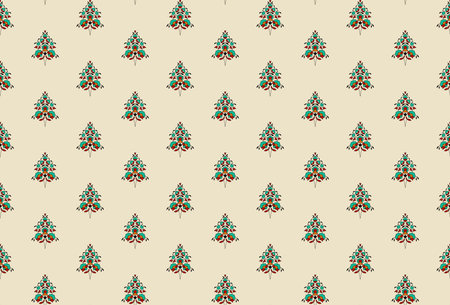 Decorative ornamental oriental style seamless floral pattern for wallpaper. Colorful Indian Mughal illustration for textile print. Vintage wallpaper. Mughal pattern. Colorful vintage motif backgroundの写真素材