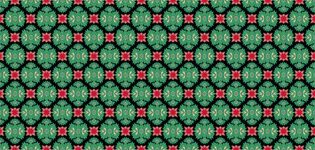 Orange, green and red luxury ornament seamless pattern. Traditional Turkish, Indian motifs. Great...
