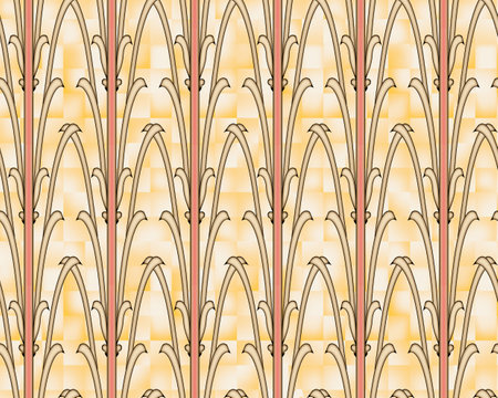 patchwork floral pattern with paisley and indian flower motifs. damask style pattern for textil and decorationの写真素材