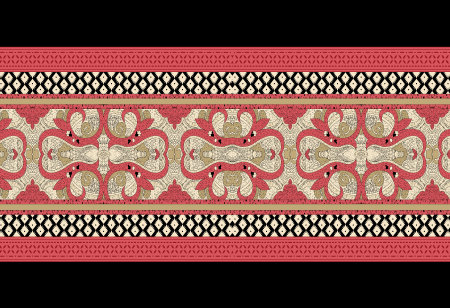 Traditional Asian dress border design. Seamless vector floral border design.の写真素材
