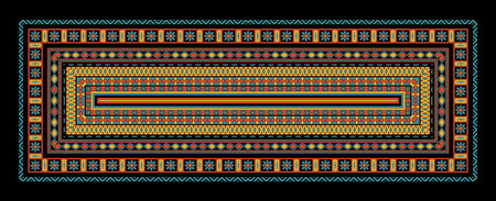Geometric seamless ornament for ceramics, wallpaper, textile, web, cards. Ethnic pattern. Border...