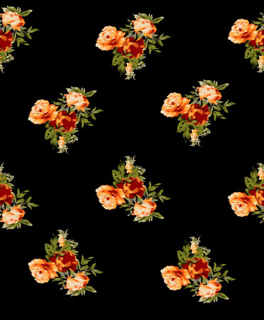 Blooming midsummer meadow seamless pattern. Plant background for fashion, wallpapers, print. A lot of different flowers on the field. Liberty style millefleurs. Trendy floral designの写真素材