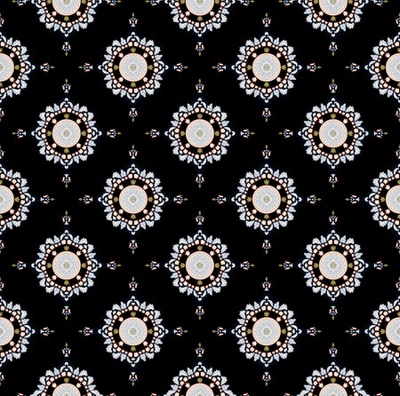 Mandala geometric seamless pattern. Floral mexican motif vector design. Abstract flower chakra tile...
