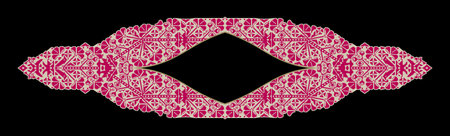 Geometric ethnic floral cross stitch embroidery on white background.oriental pattern...