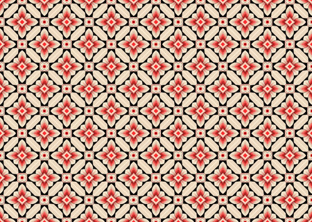 Digital seamless pattern block print batik vector ajrakh. Seamless vintage pattern with an effect of...