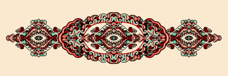 mughal art ethnic border geometrical background texture repeat pattern traditional flowers bouquets...