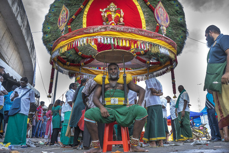 Kuala Lumpur, Malaysia -  2 February  2018 : A celebration of Thaipusam Festival at Batu Caves, Kuala Lumpur, Malaysia.のeditorial素材