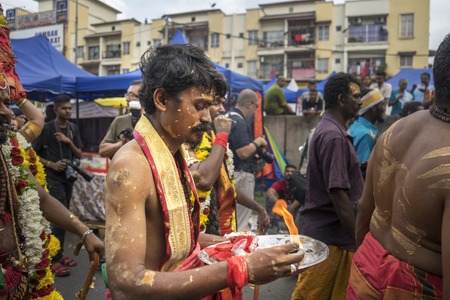 Kuala Lumpur, Malaysia -  2 February  2018 : A celebration of Thaipusam Festival at Batu Caves, Kuala Lumpur, Malaysia.のeditorial素材