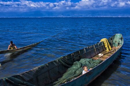 Boat in the seaのeditorial素材