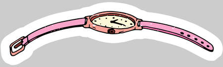 hand drawn Wrist Watch illustration in doodle styleの写真素材