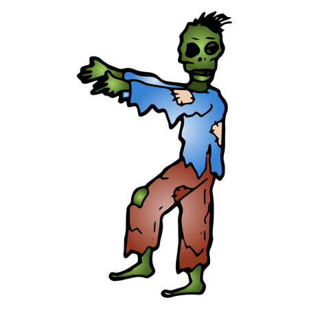 hand drawn illustration of halloween zombie in doodle styleの写真素材