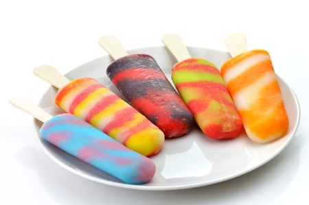colorful ice cream popsの写真素材