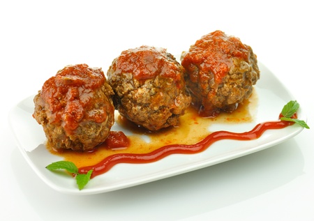 meat balls with tomato sauce の写真素材