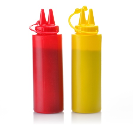 Bottles of Ketchup and Mustard. の写真素材