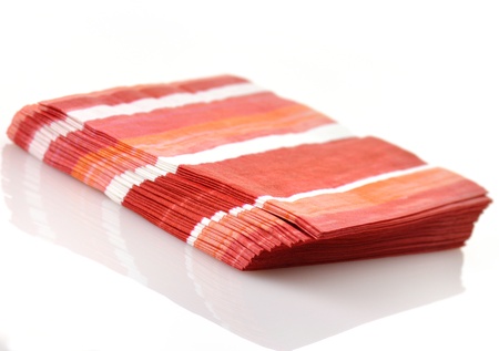 Paper napkins on white background の写真素材