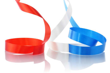 Streamers on a white background の写真素材