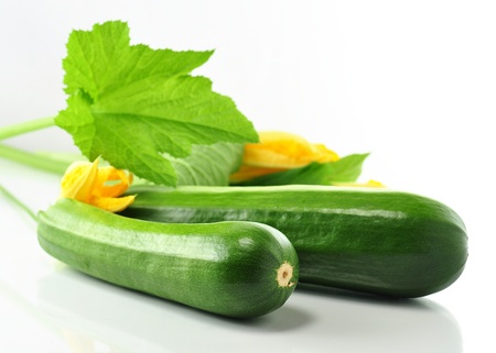 zucchini on white background の写真素材