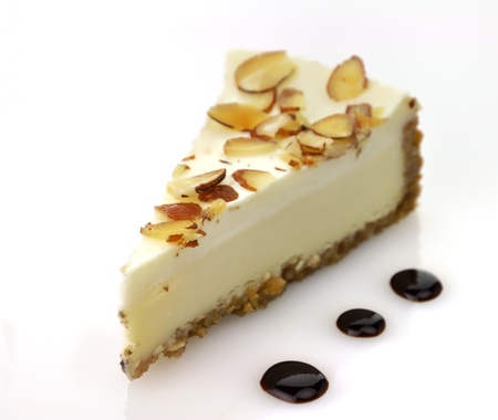 white chocolate cheesecake sliceの写真素材
