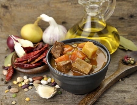 Beef Soup With Vegetables, Close Up Shotの写真素材