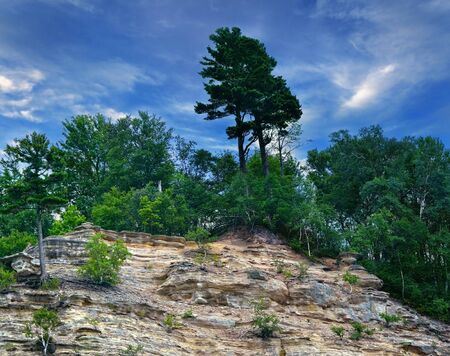 Mountain Landscape With Trees And Skyの写真素材