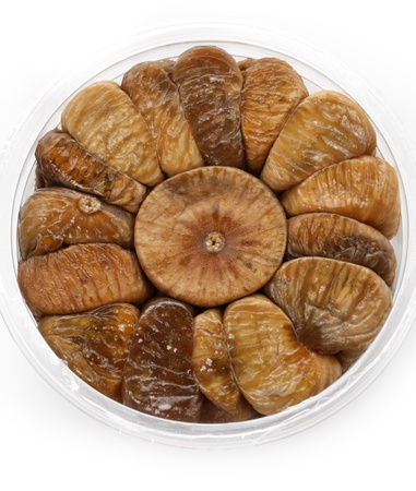 Dried Figs In A Open Plastic Containerの写真素材