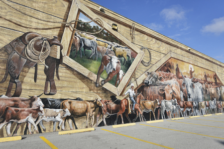 Lake Placid ,Florida-December 30: Lake Placid Is Town of Murals . Lake Placid has more than 40 murals painted on buildings throughout the town.のeditorial素材