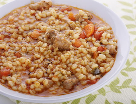 Barley Soup with Beef and Vegetablesの写真素材