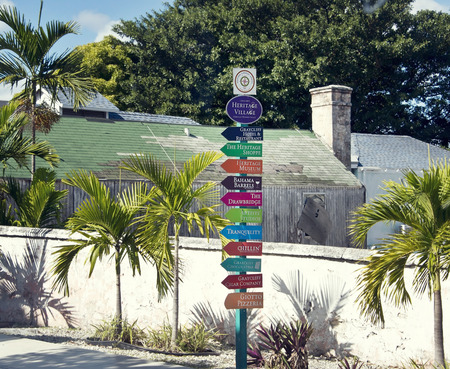 NASSAU, BAHAMAS. Street view in Downtown of Nassau.の写真素材