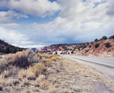 Country Mountain Road in New Mexico, USA.