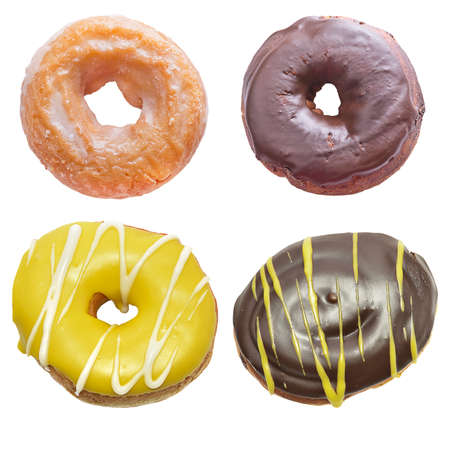 Donuts set Isolated on White Backgroundの写真素材