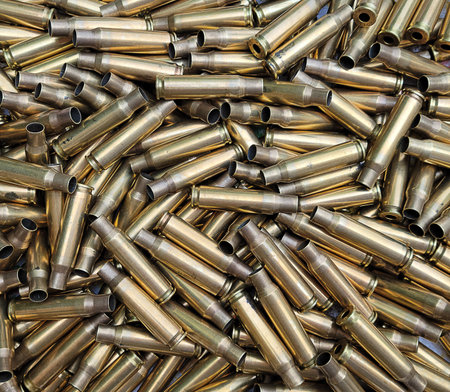 Empty bullet shells for backgroundの写真素材