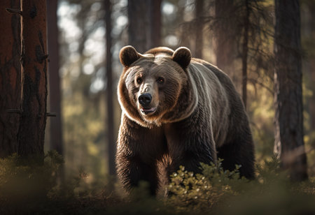North American Brown Bear ,Grizzly Bear . AI generated Illustration.の素材