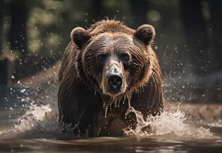 North American Brown Bear ,Grizzly Bear . AI generated Illustration.の素材