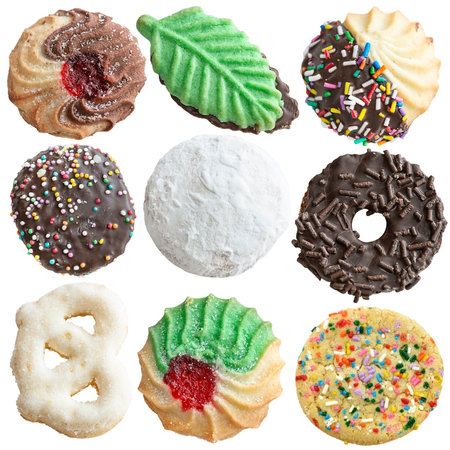 Colorful Assortment of  Cookies , isolated on White Background.の写真素材